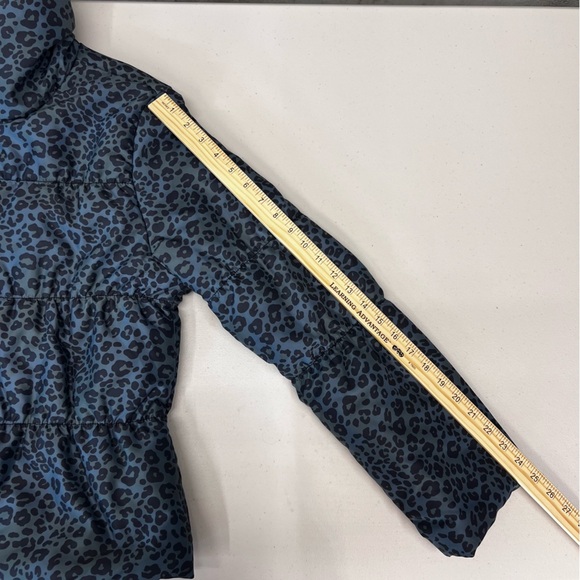 True Grit Vintage Blue Leopard Puffer Jacket Coat Size XL - Picture 7 of 10
